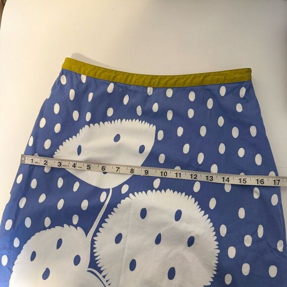 Boden Floral Blue & White Polka Dot Skirt Size 4R - Picture 8 of 8